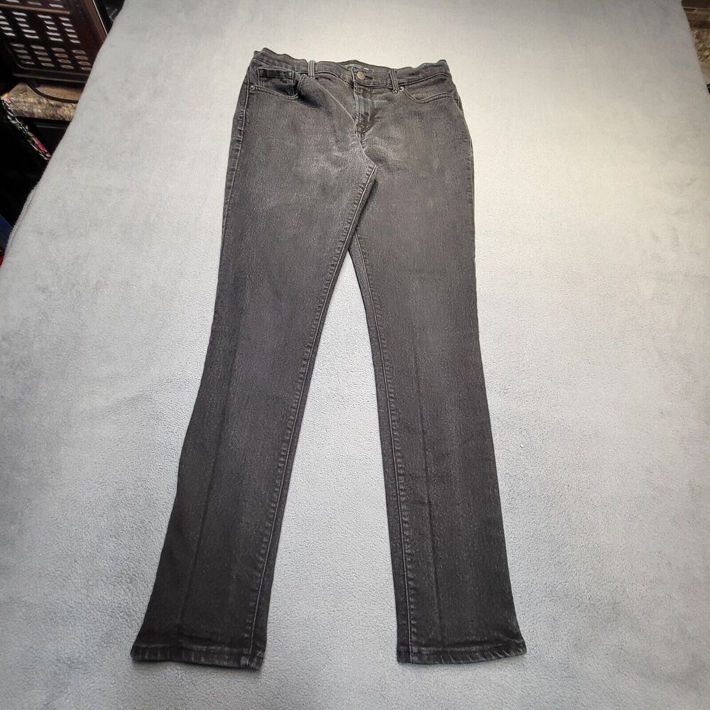 Old Navy Jeans Womens 8‎ Black Curvy Skinny Leg Distressed Denim Stretch